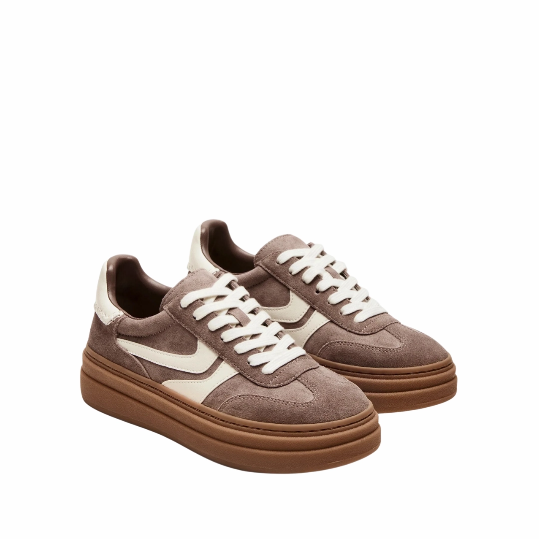 Dodge in Taupe Flat Knit Texture Sneaker Brands