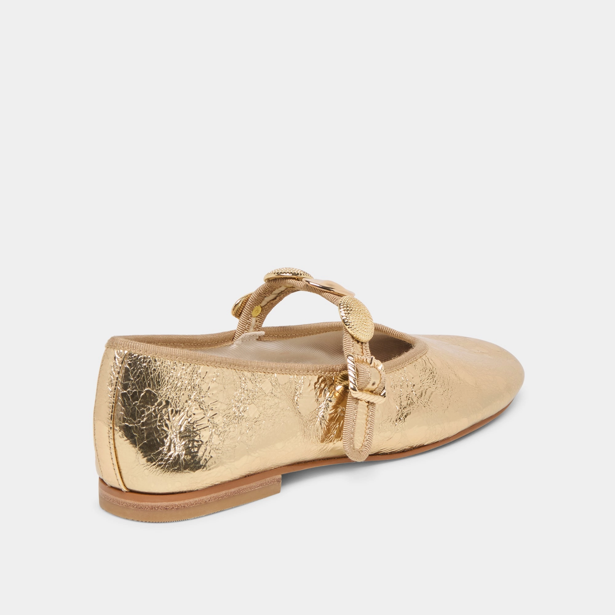 Gift Walk Fashionable Fit RELAN BALLET FLATS GOLD DISTRESSED LEATHER