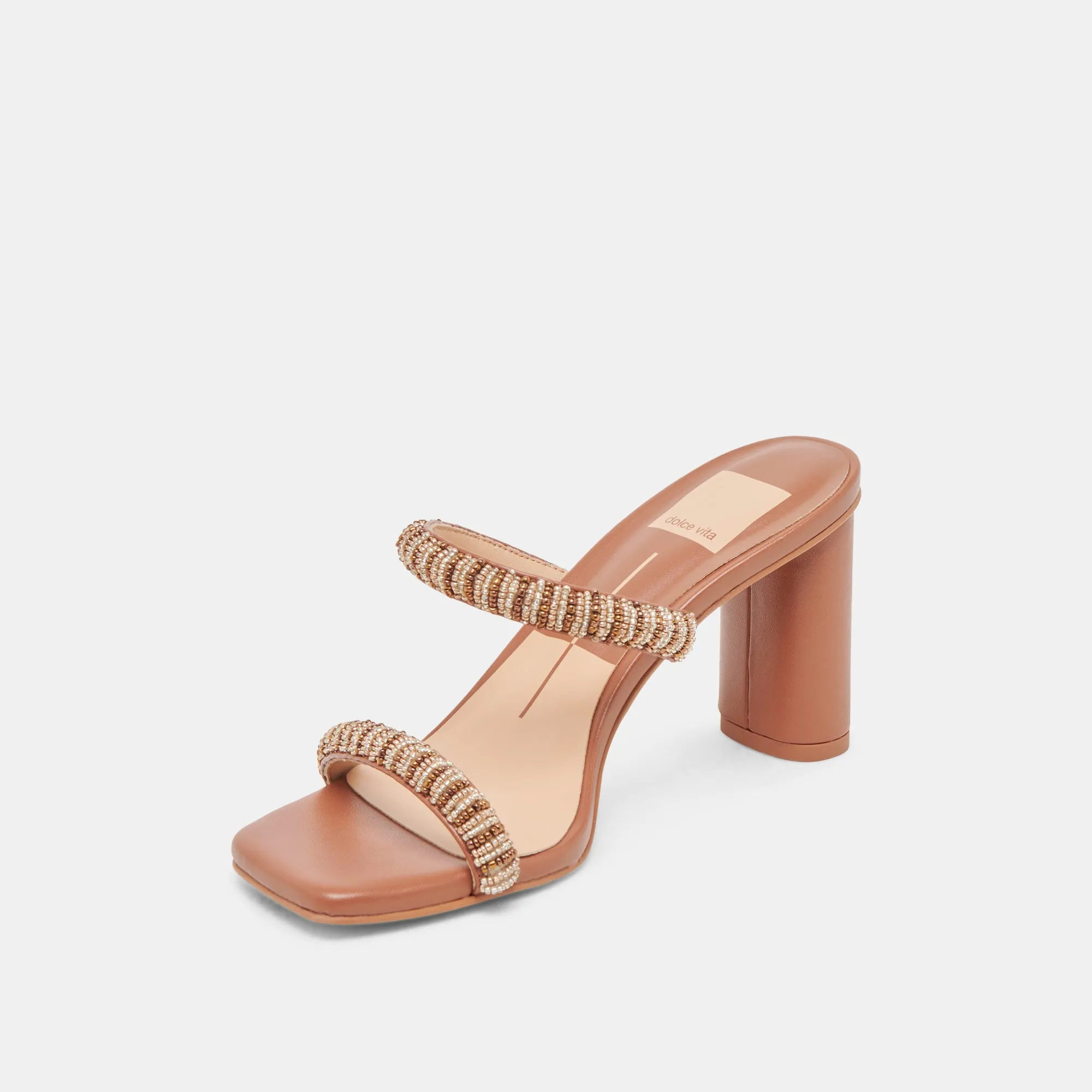 Chic Boots Winter Heels NOLAH HEELS TAN MULTI BEADS