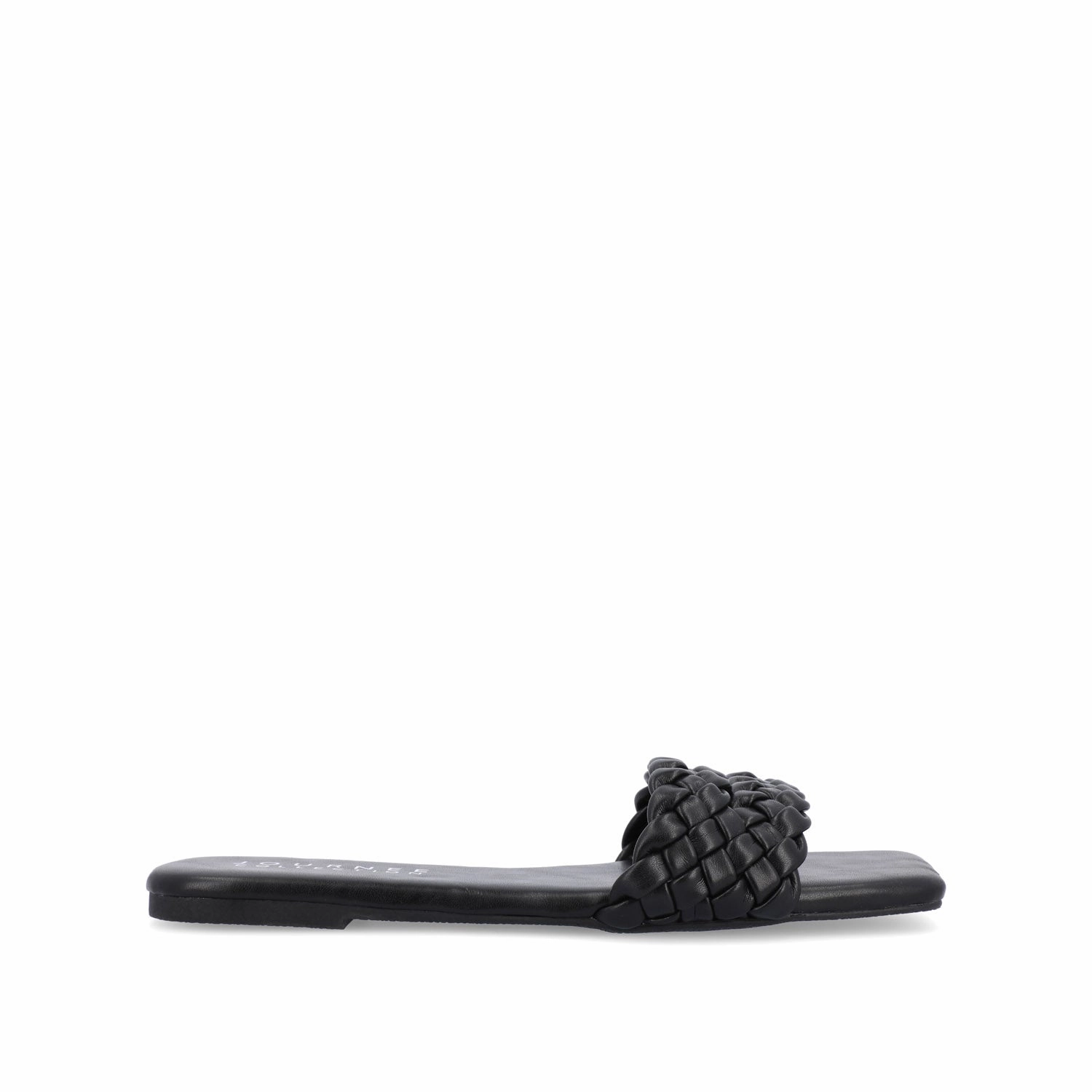 SAWYERR VEGAN LEATHER SLIDE SANDALS IN WIDE vital Bold Style