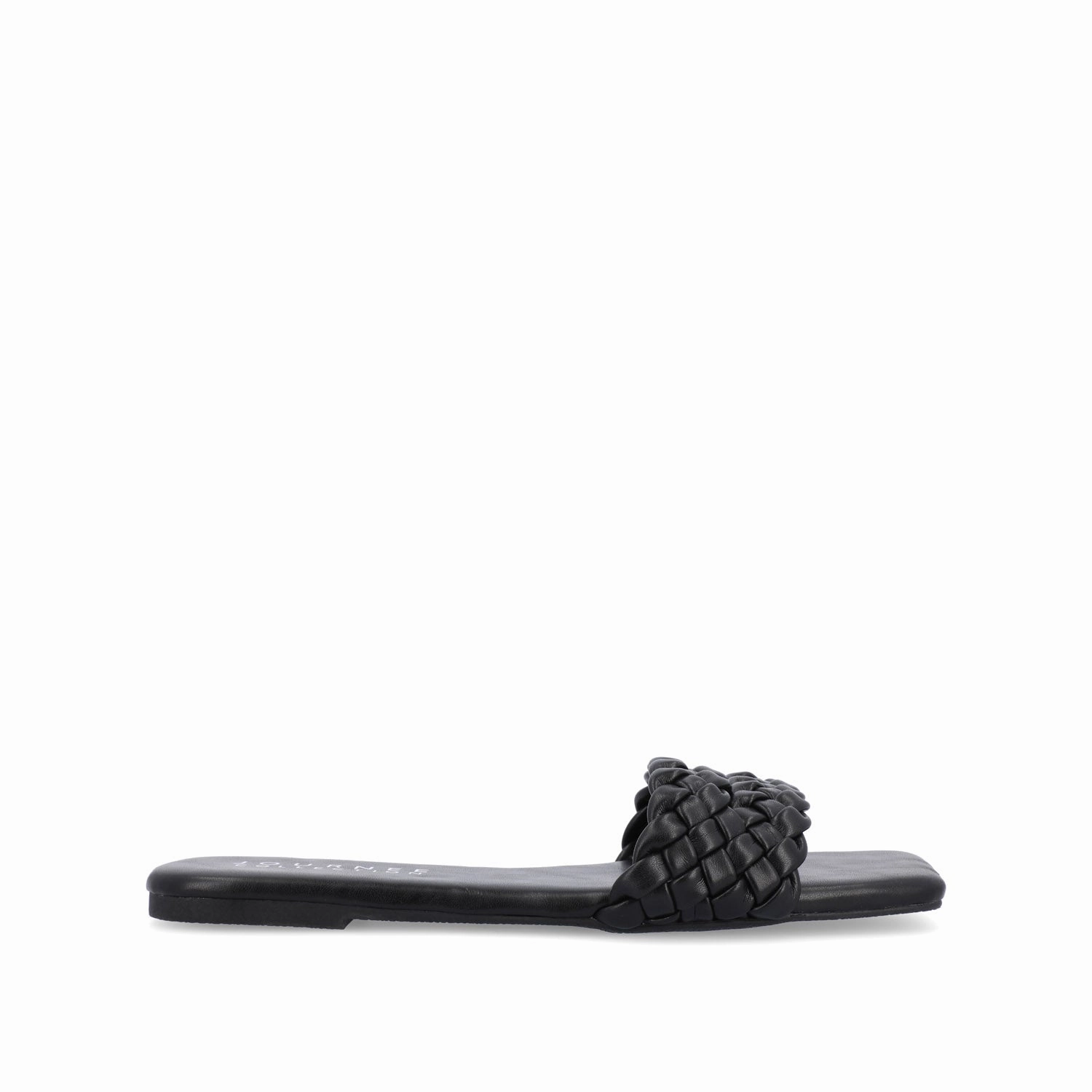SAWYERR VEGAN LEATHER SLIDE SANDALS IN WIDE least cushioned gym - specific functions
