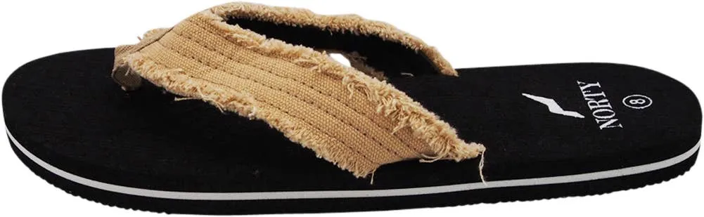 Norty Mens Lightweight Flip Flop Sandal Black