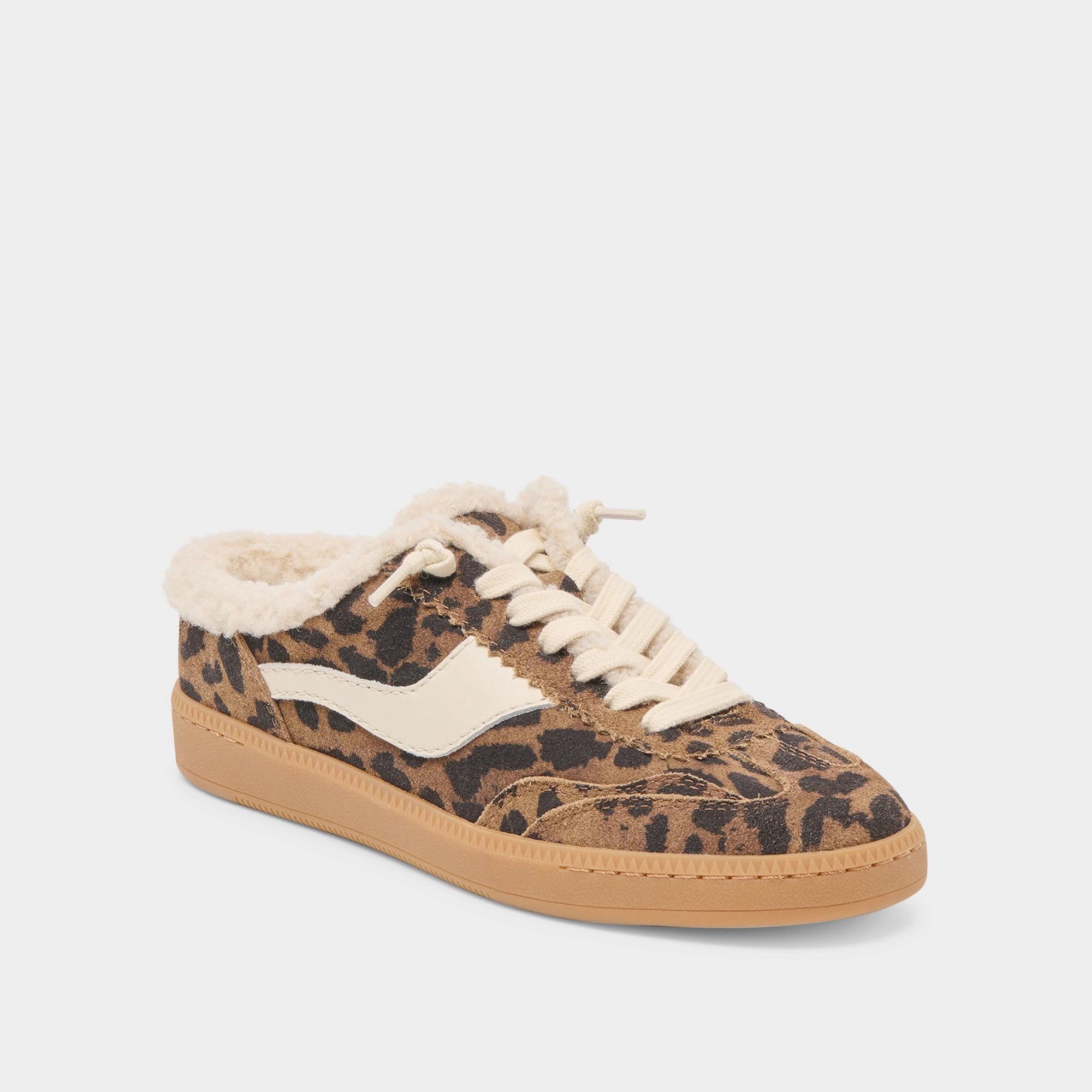 informal event NOTICE SLIDE PLUSH SNEAKERS BROWN LEOPARD PRINTED SUEDE