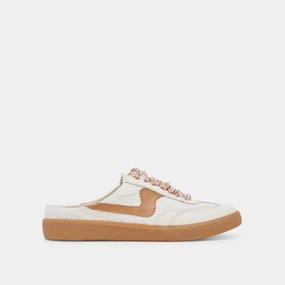 NOTICE SLIDE SNEAKERS WHITE PINK EYELET Established