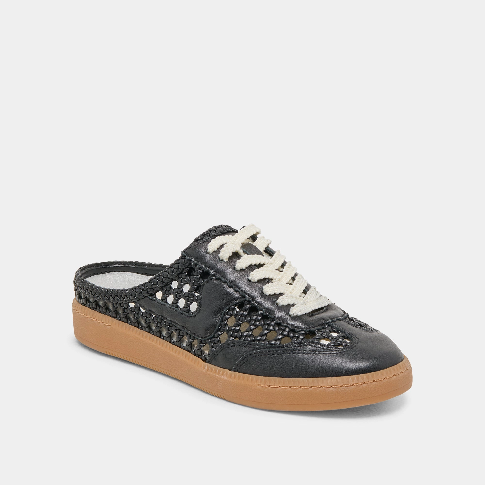 Temperature Regulating Barefoot Inspired NOTICE SLIDE WOVEN SNEAKERS BLACK WOVEN STELLA