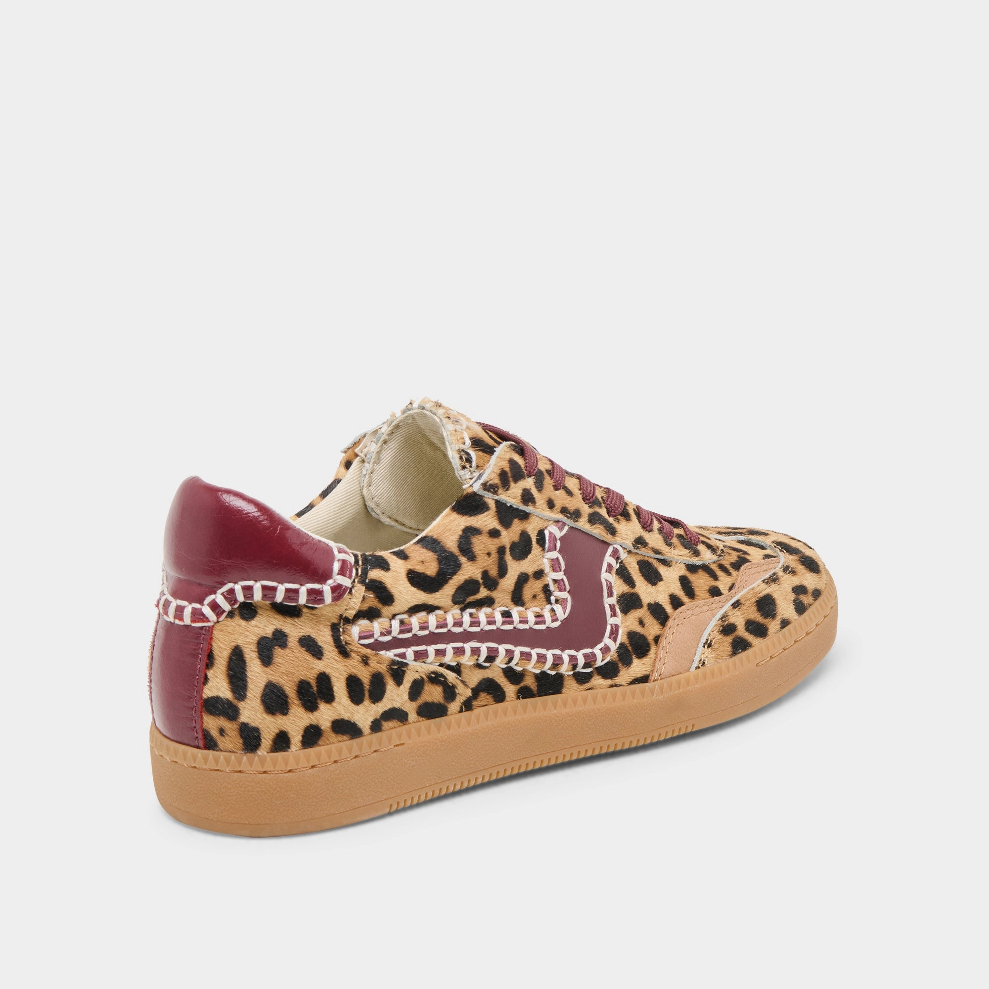NOTICE STITCH SNEAKERS BURGUNDY LEOPARD CALF HAIR Push Forward Impact-absorbing fit