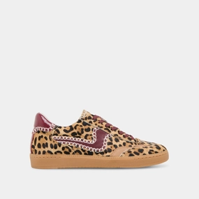 NOTICE STITCH SNEAKERS BURGUNDY LEOPARD CALF HAIR Everyday Favorite Back friendly