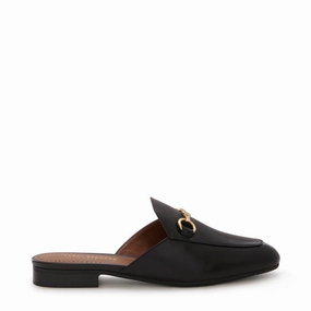 Clear Move Urban Day Vend?me Fleur black calfskin leather slipper loafers