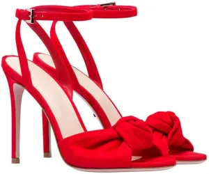 onlymaker Women's Peep Toe Open-back Ankle Sandals Cross Buckle Strap Cute Bowknot Stiletto High Heel Sandals