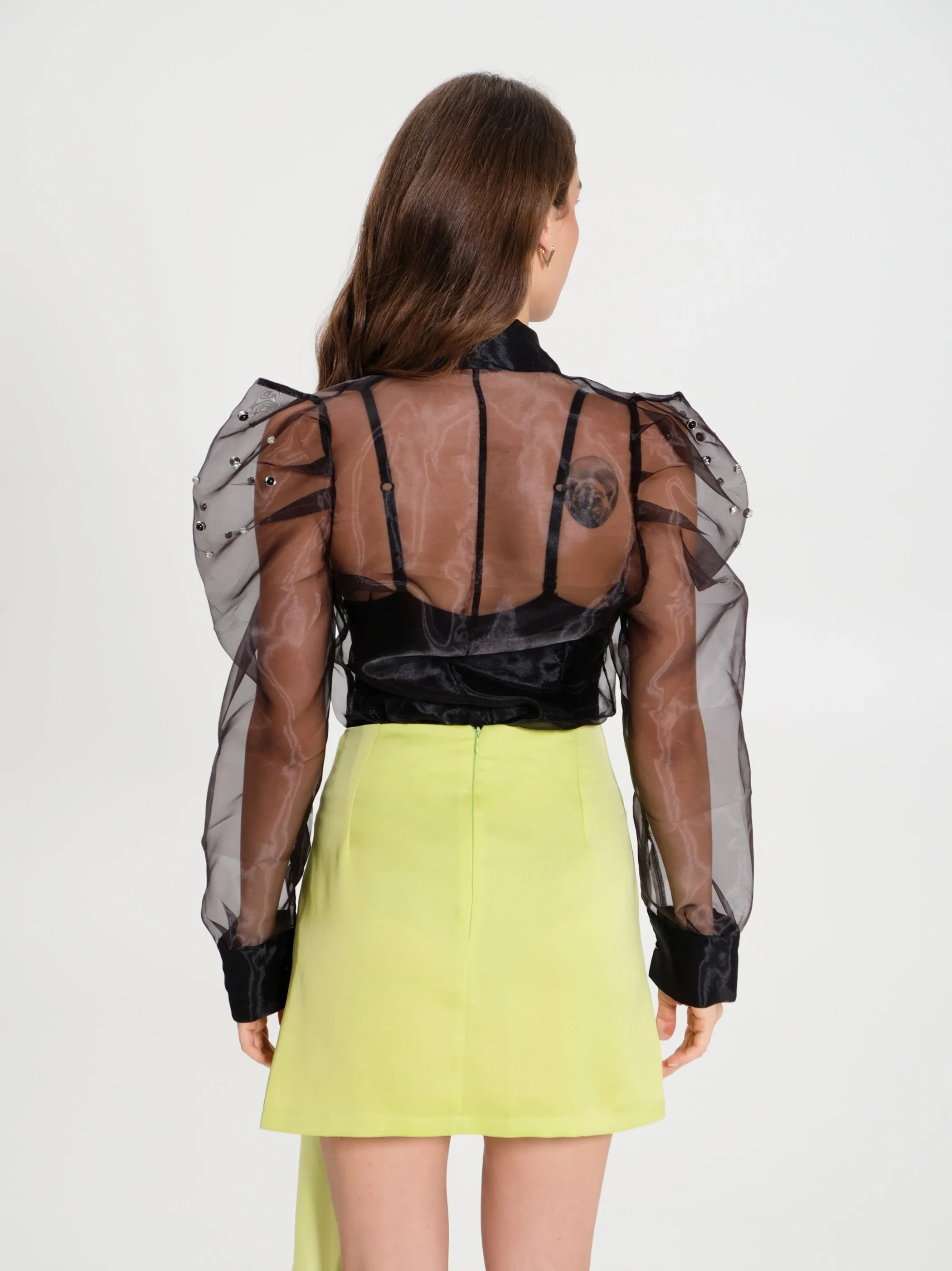 Organza Shirt with Gems