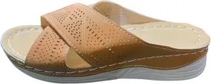 Orthopedic Sandals for Women Arch Support Non Slip Open Toe Leather Wedge Slides Sandals Wedge Platform Sandal