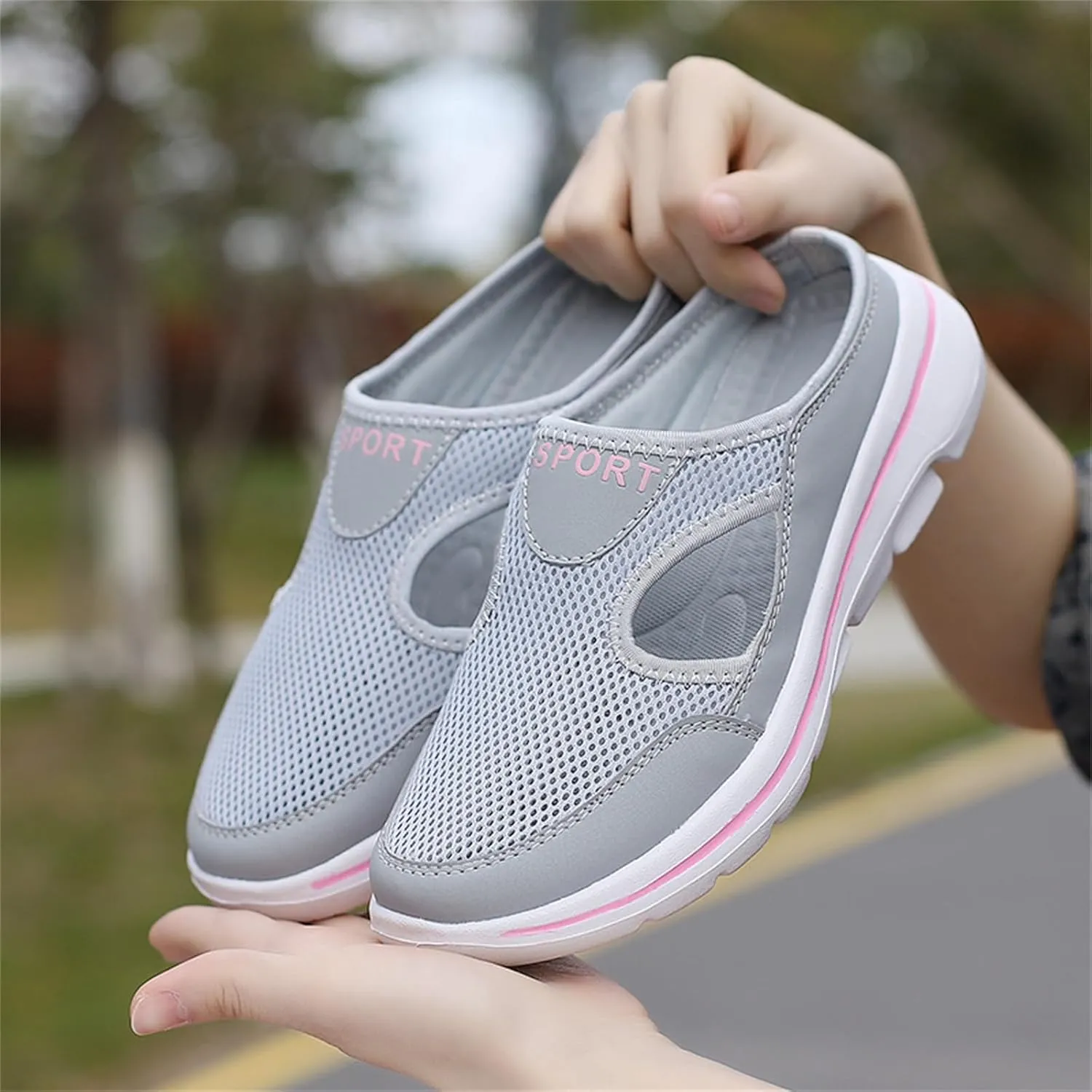 Orthopedic Shoes for Women Wide Width Summer Mesh Breathable Arch Support Wedge Platform Slippers Non-Slip Sports Sandals