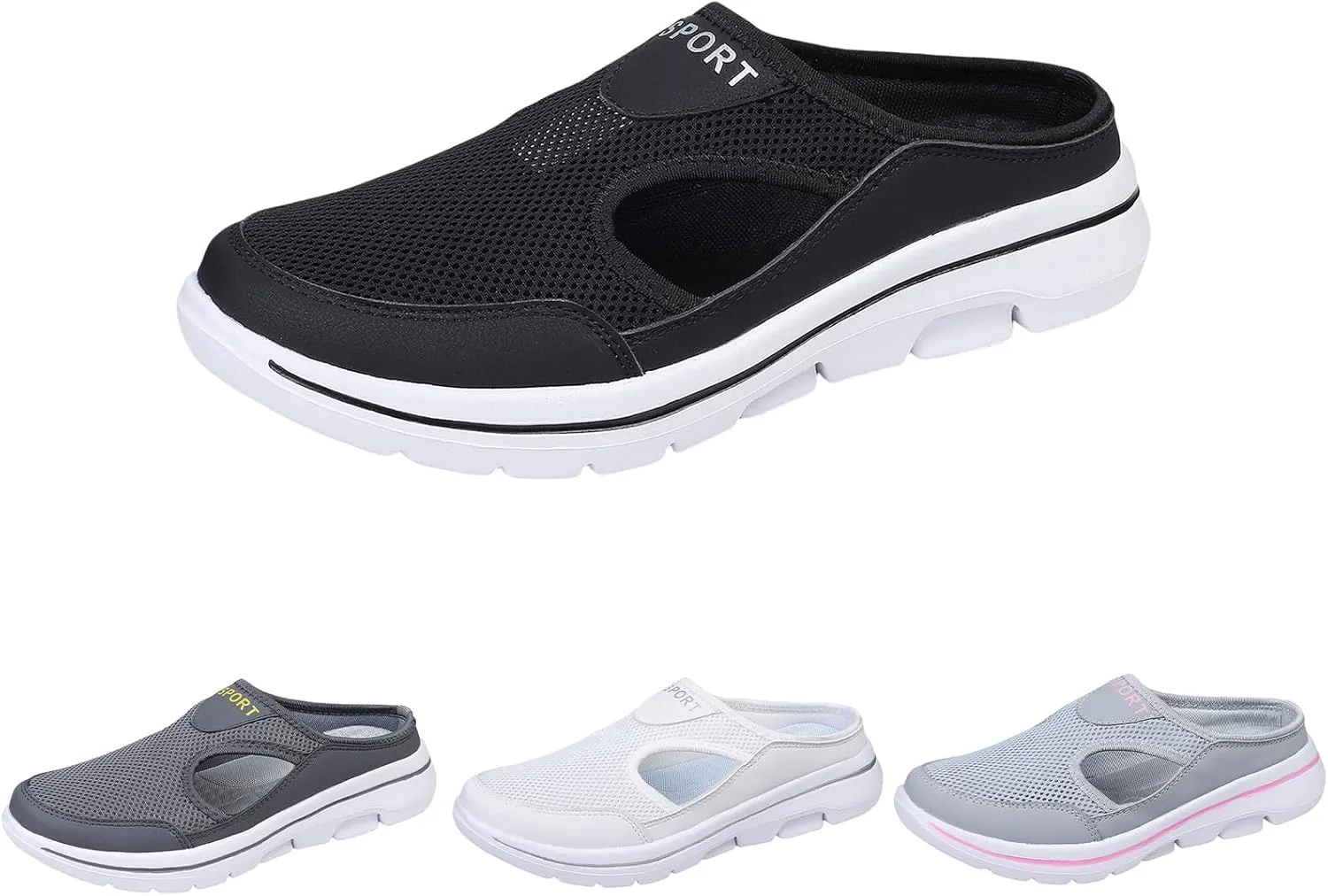 Orthopedic Shoes for Women Wide Width Summer Mesh Breathable Arch Support Wedge Platform Slippers Non-Slip Sports Sandals