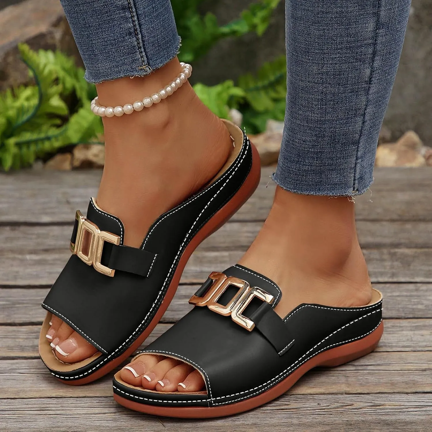 Orthopedic Wedge Sandals for Women Comfortable Lip On Dressy Summer Comfortable Slides Sandals Open Toe Wedges Beach Shoes Sandal