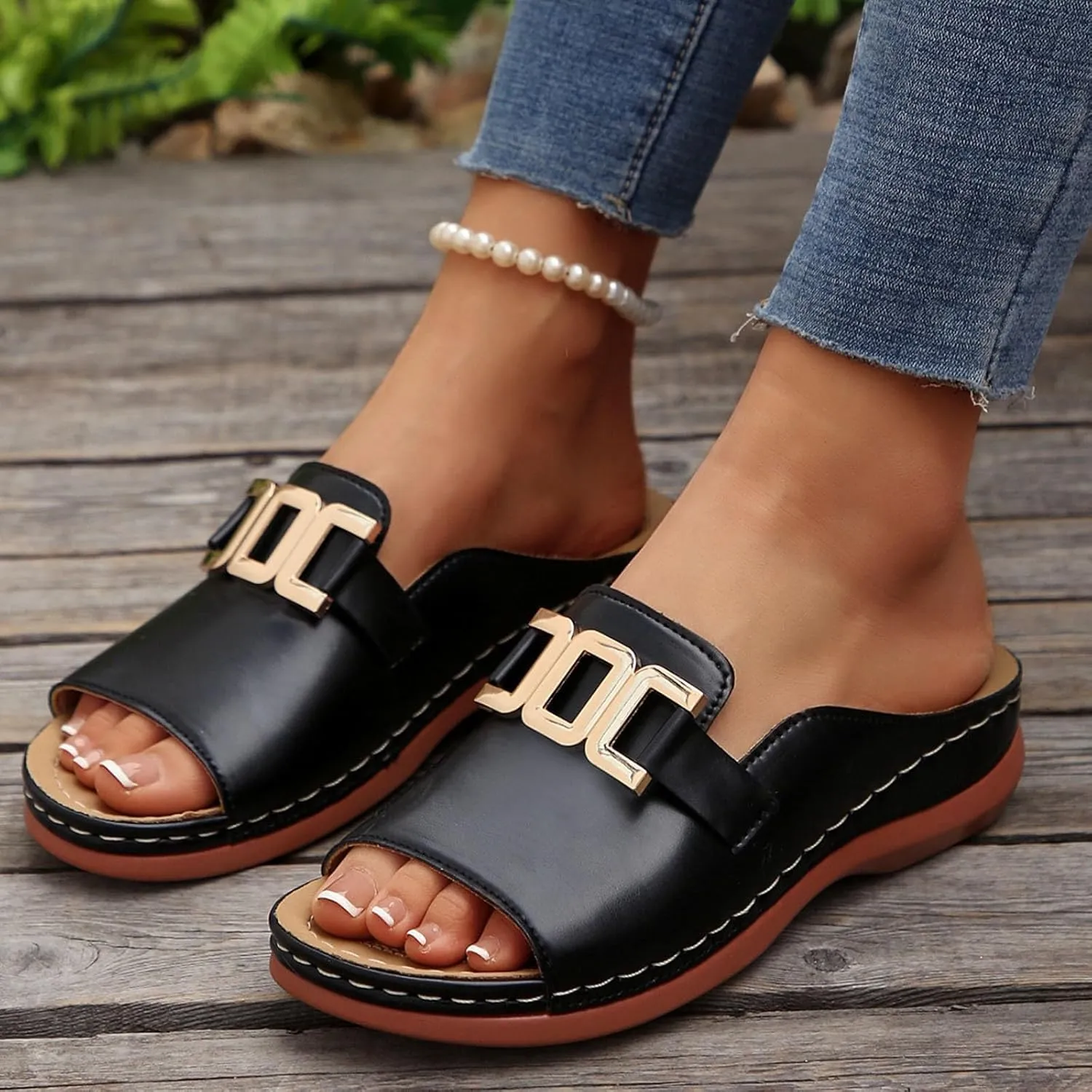 Orthopedic Wedge Sandals for Women Comfortable Lip On Dressy Summer Comfortable Slides Sandals Open Toe Wedges Beach Shoes Sandal
