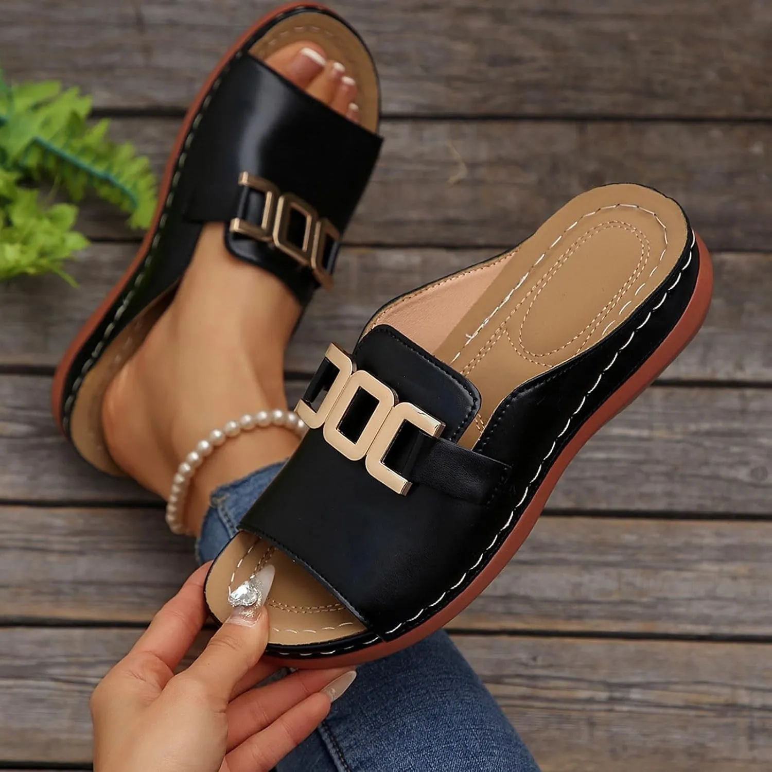 Orthopedic Wedge Sandals for Women Comfortable Lip On Dressy Summer Comfortable Slides Sandals Open Toe Wedges Beach Shoes Sandal