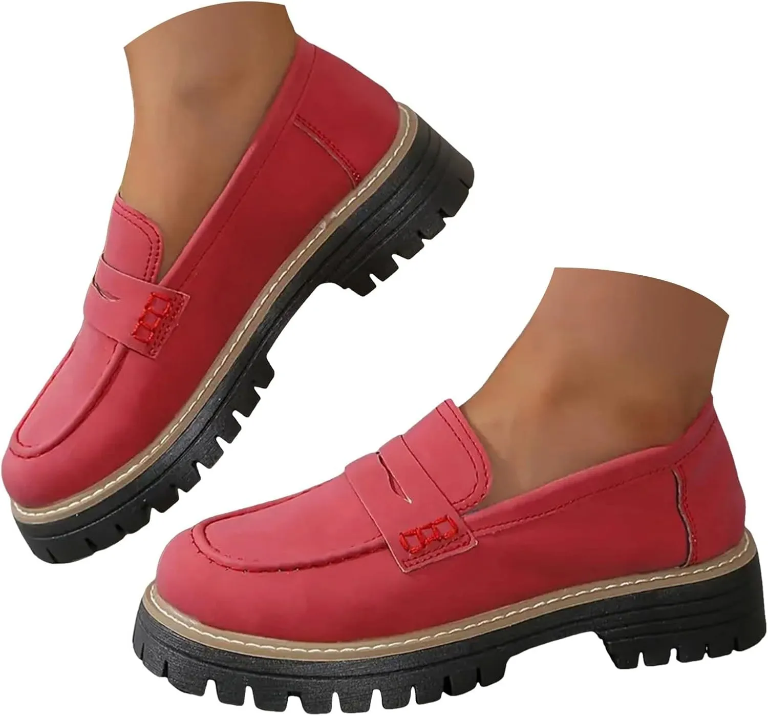 Orthoture-Orthopedic Platform Loafers Comfort Lightweight Shoes Womens Round Toe Walking Shoes Slip on Casual Shoes