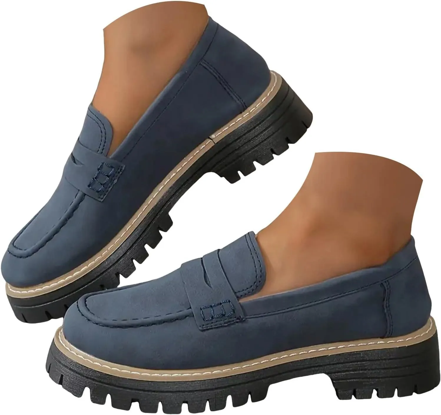 Orthoture-Orthopedic Platform Loafers Comfort Lightweight Shoes Womens Round Toe Walking Shoes Slip on Casual Shoes