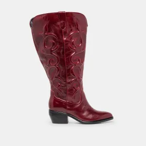 MIRLA EXTRA WIDE CALF BOOTS OXBLOOD LEATHER All Weather Rough Terrain