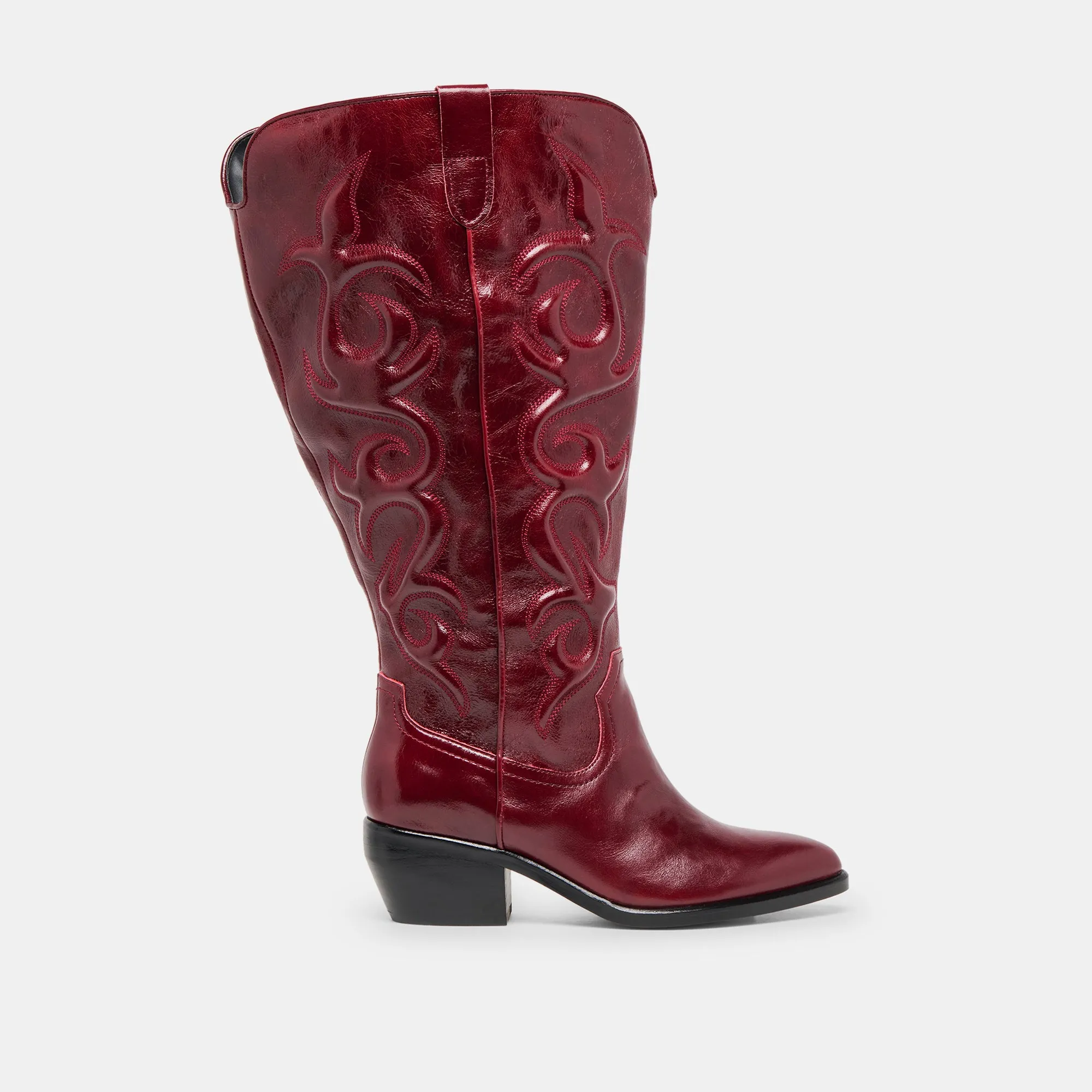 MIRLA EXTRA WIDE CALF BOOTS OXBLOOD LEATHER All Weather Rough Terrain