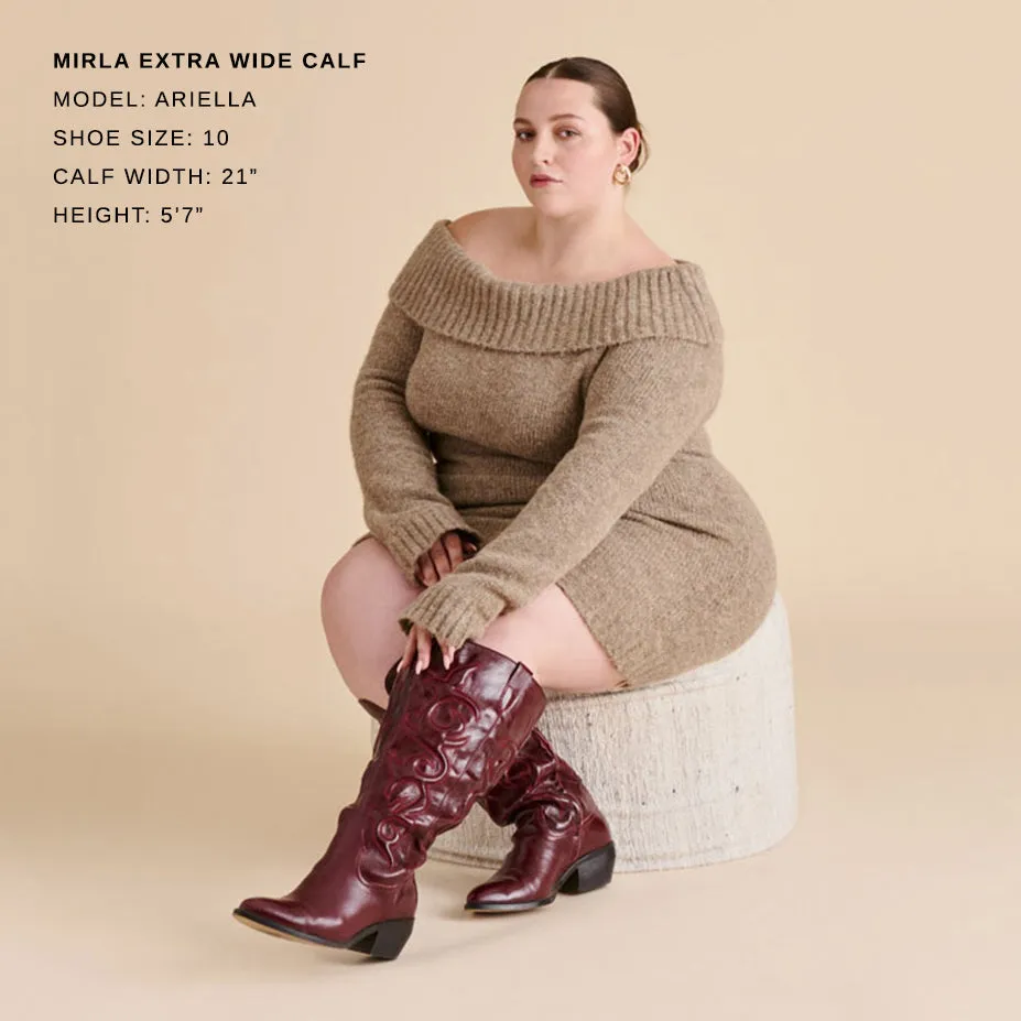 Winter Footwear MIRLA EXTRA WIDE CALF BOOTS OXBLOOD LEATHER