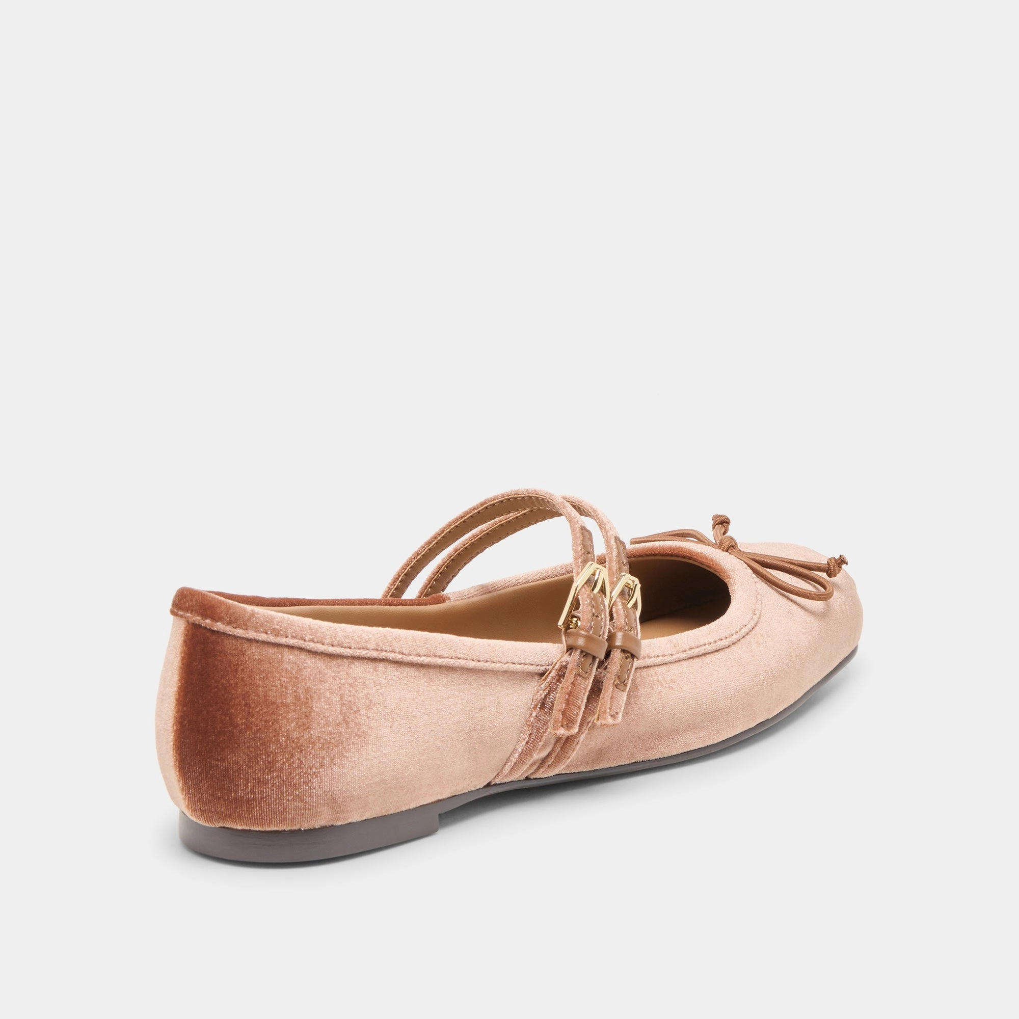 GIBSEN BALLET FLATS DK ROSE VELVET Lace Touch Light Sole