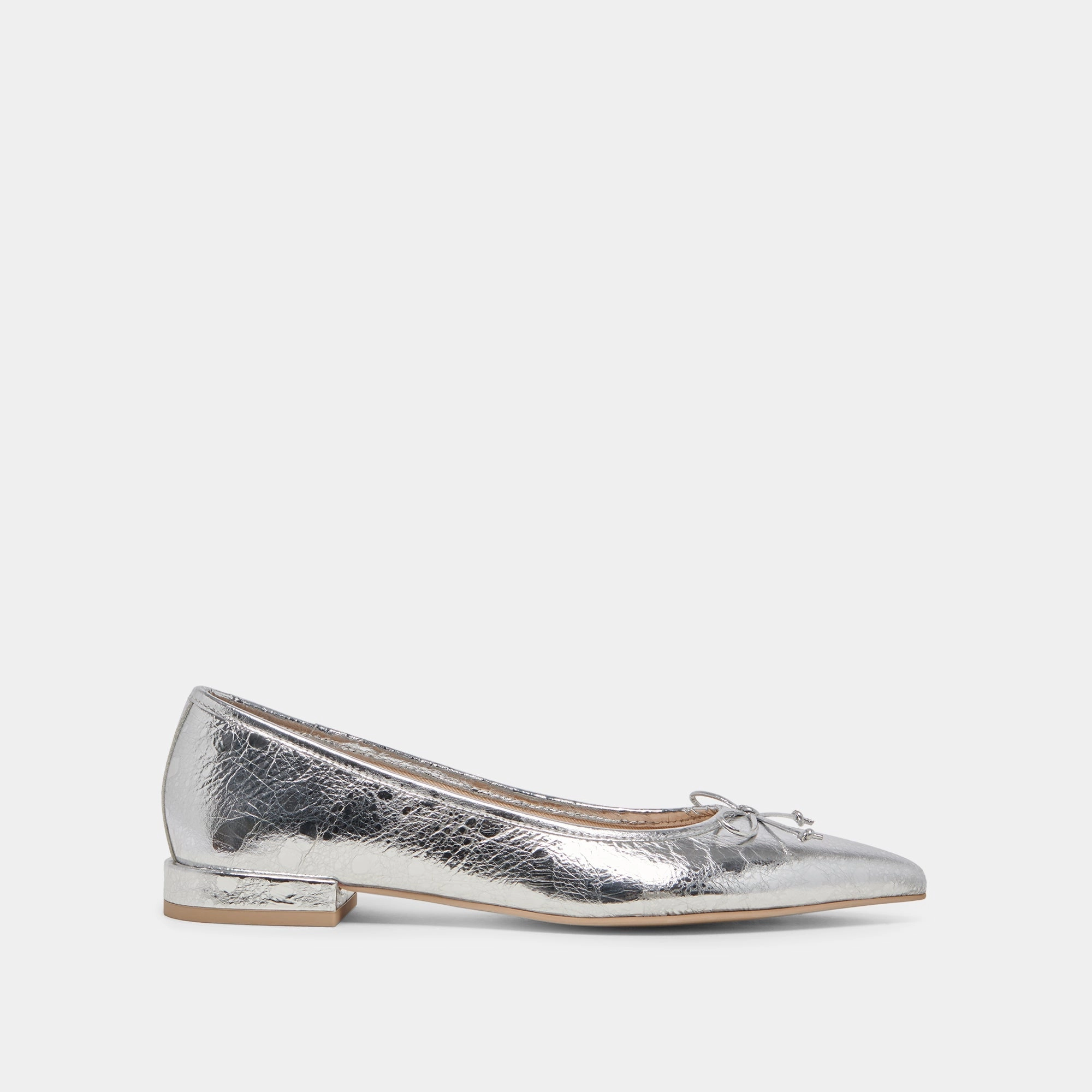 PALANI BALLET FLATS SILVER DISTRESSED LEATHER - re:vita Paris Touch Wide fit
