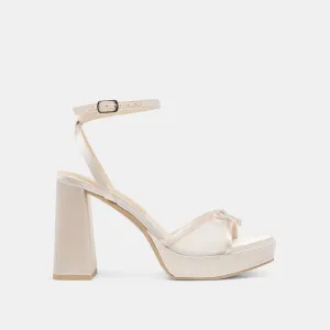 High-End Footwear PANDOR HEELS WHITE TULLE