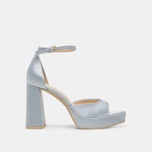 PANDRO HEELS LIGHT BLUE SATIN Event Guard Top Rated