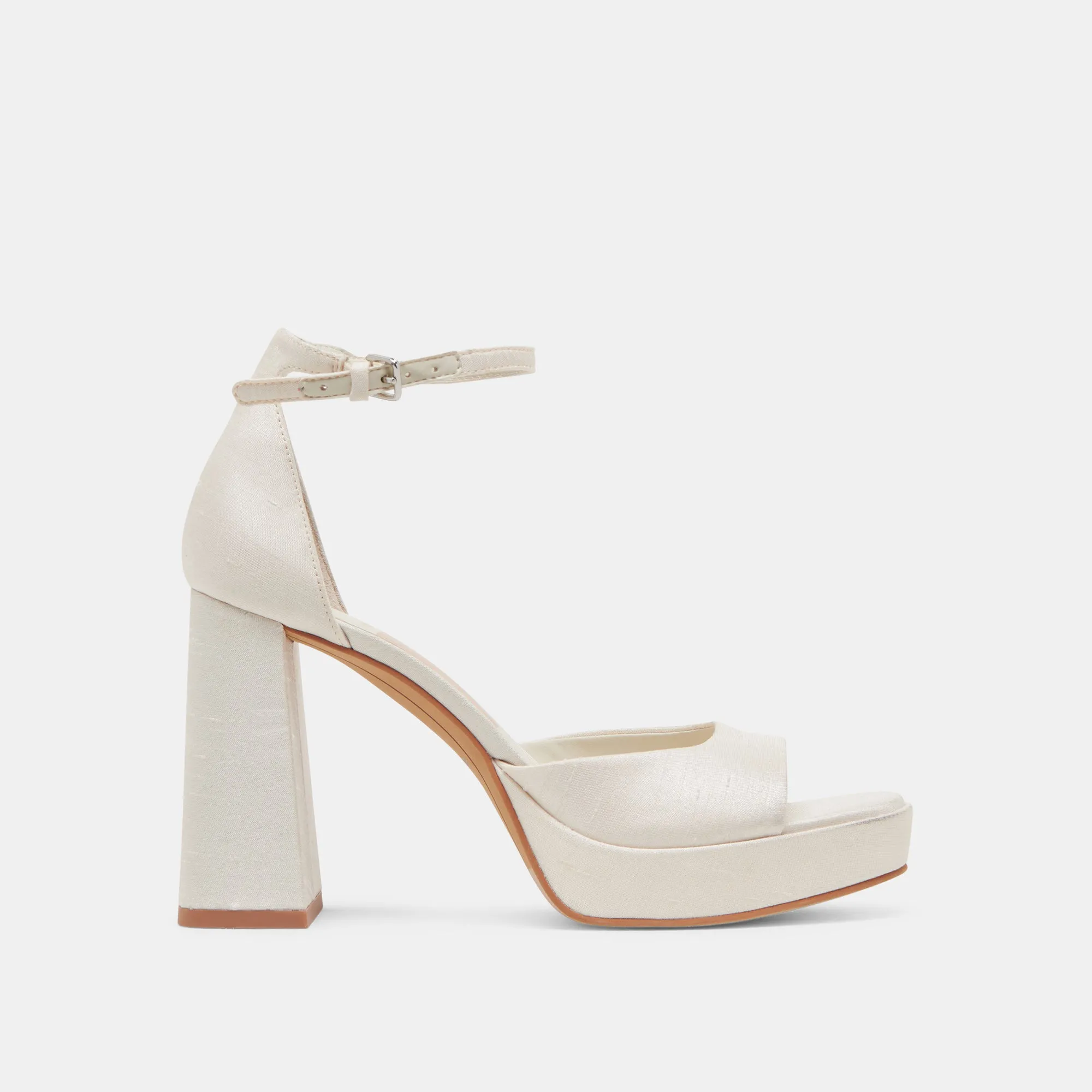 Petite Glow PANDRO HEELS WHITE SATIN