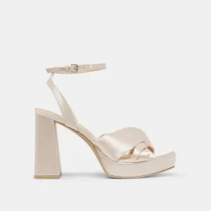 Glamorous Appeal PARLO HEELS IVORY SATIN