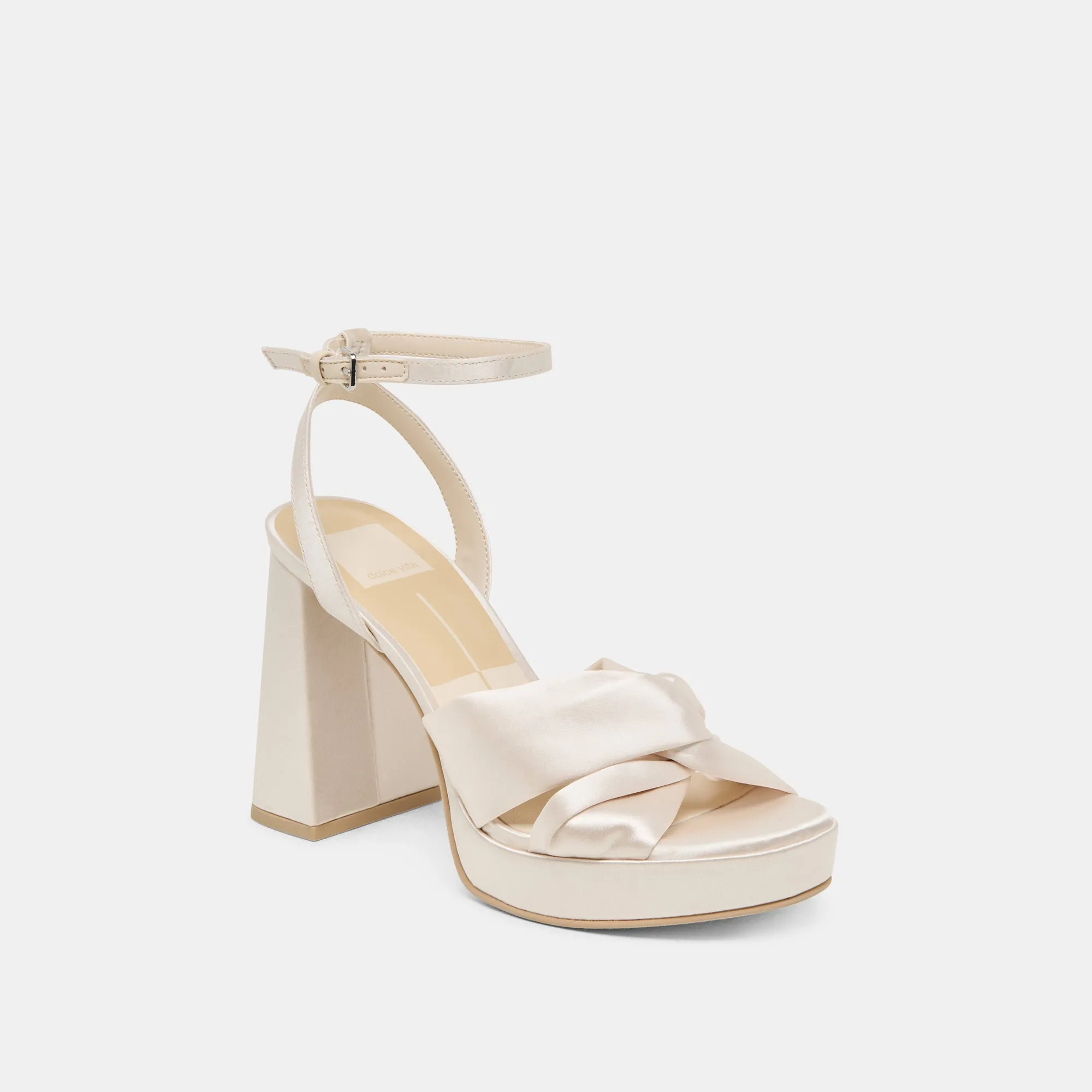 Open Toe Shoes PARLO HEELS IVORY SATIN