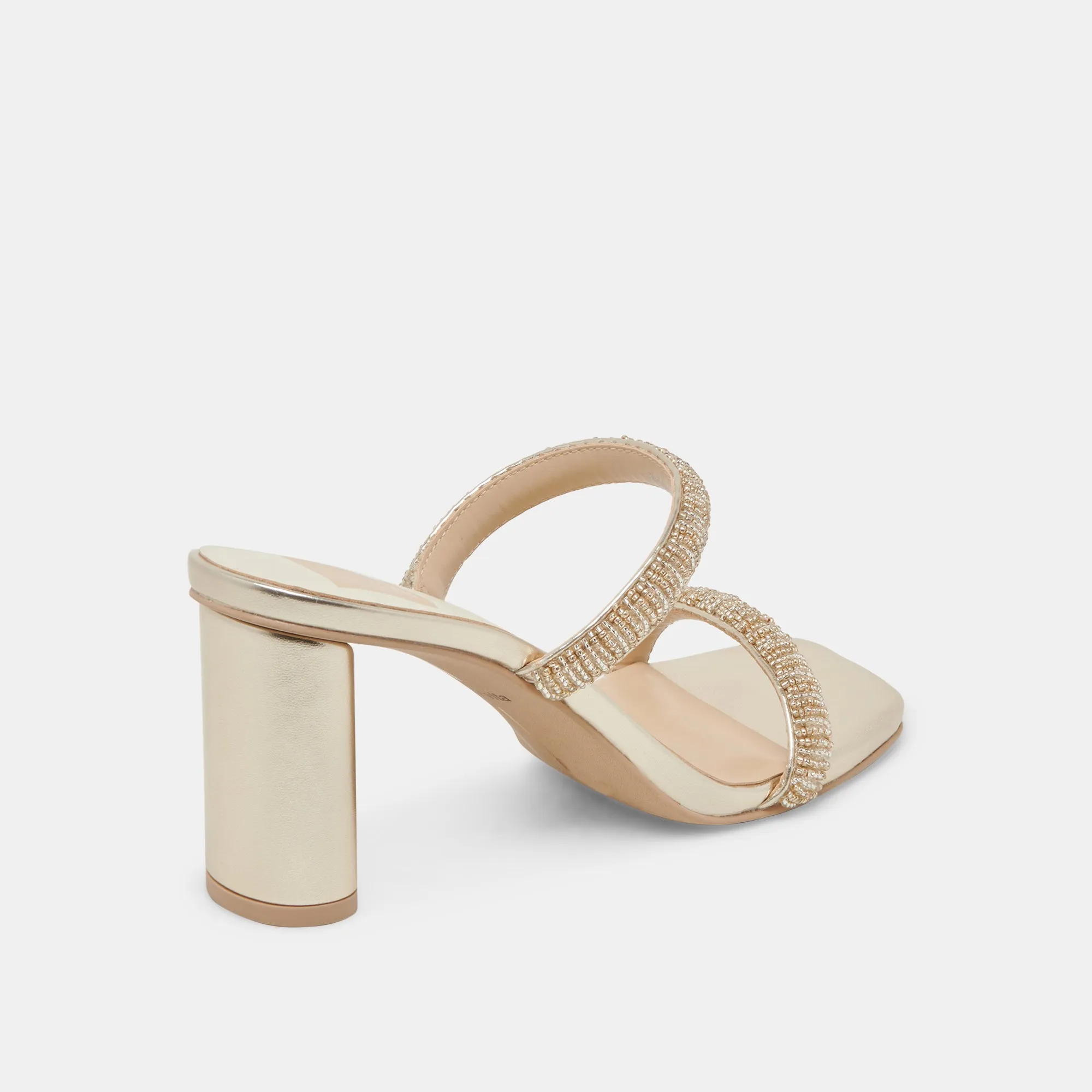 NOLAH HEELS GOLD MULTI BEADS Spring Sandals