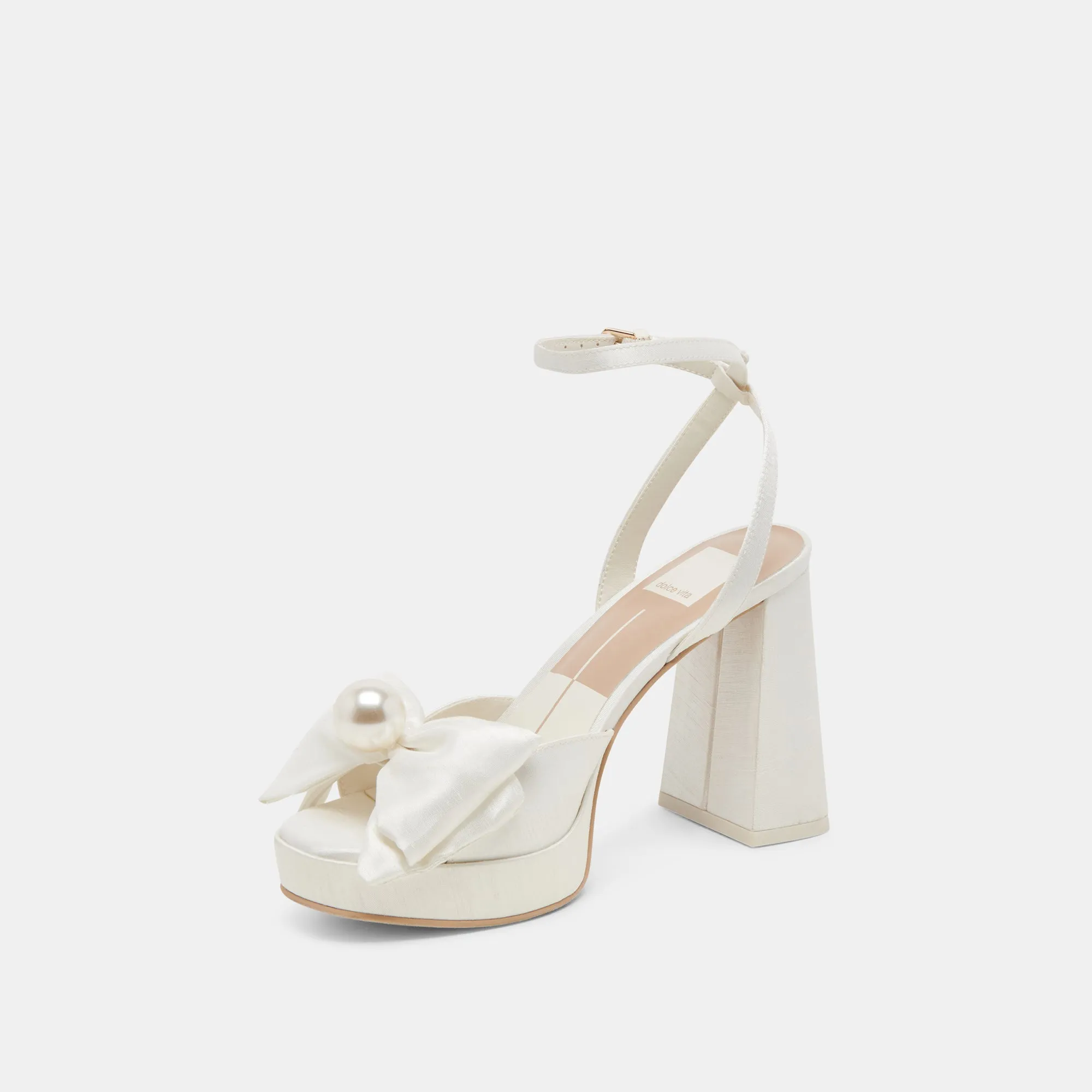 Evening Spark PATTON WIDE HEELS IVORY SATIN