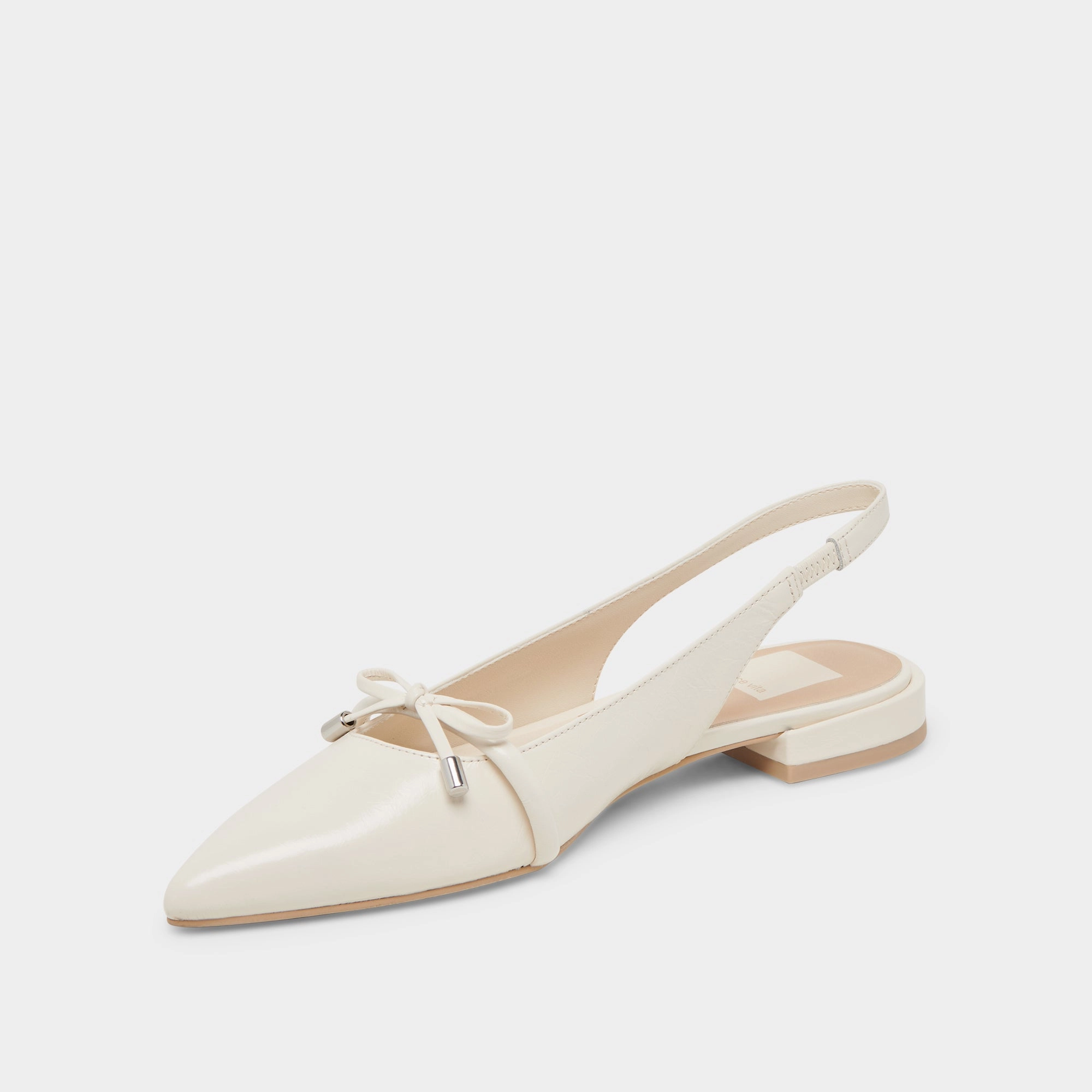 PAYGE FLATS OFF WHITE CRINKLE PATENT Stylish Sole