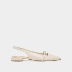 Modern Classic Design PAYGE FLATS OFF WHITE CRINKLE PATENT