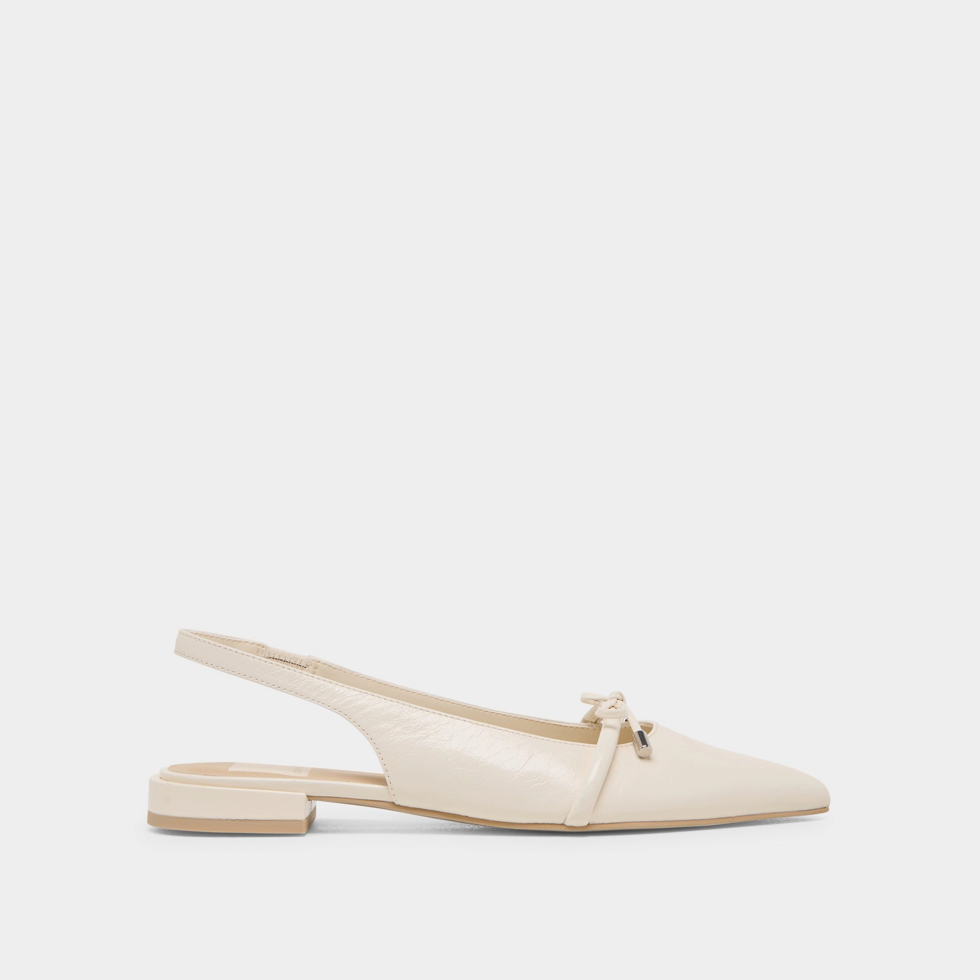 Modern Classic Design PAYGE FLATS OFF WHITE CRINKLE PATENT