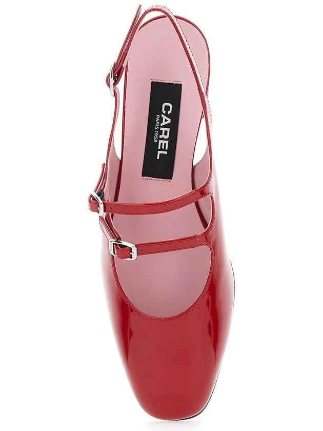 'Peche' Red Mary Jane Pumps In Patent Leather Woman