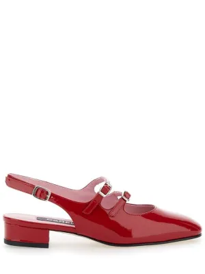 'Peche' Red Mary Jane Pumps In Patent Leather Woman