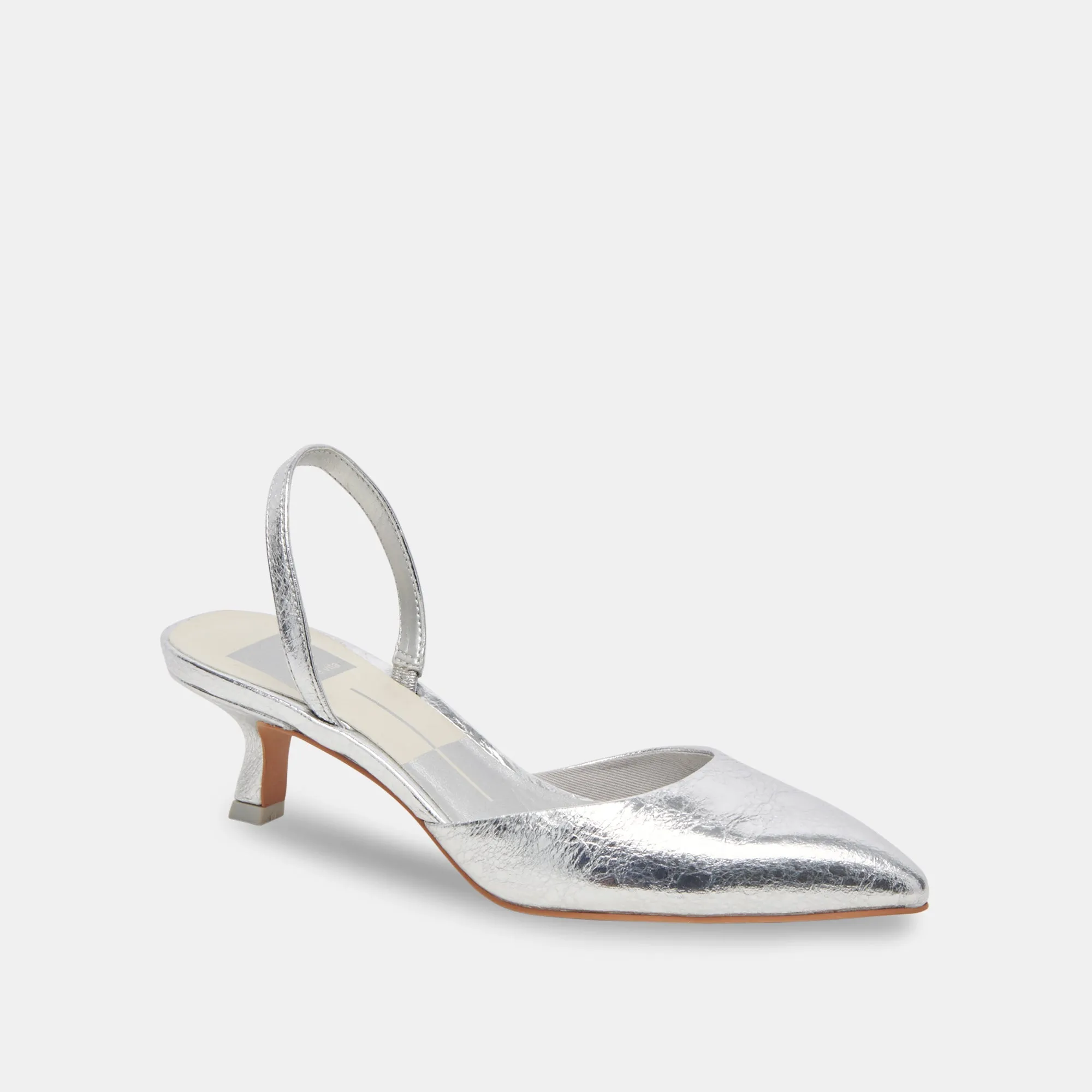 CORSA WIDE HEELS SILVER CRACKLED LEATHER Effortless Glam