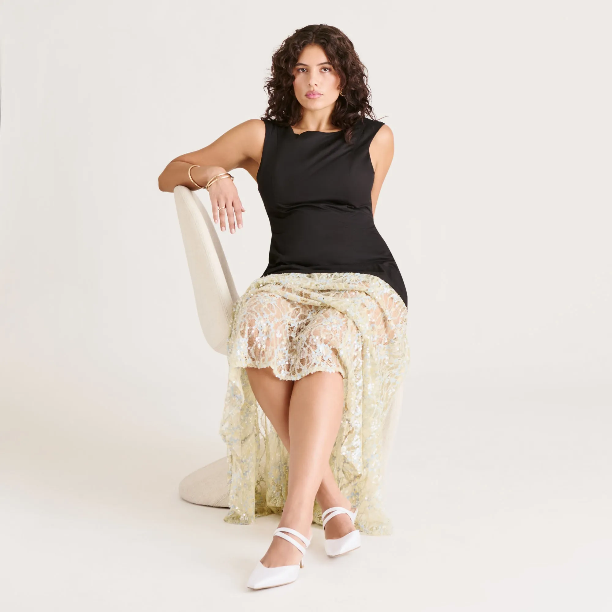 Fashion boots LINORE HEELS TRUE WHITE SATIN