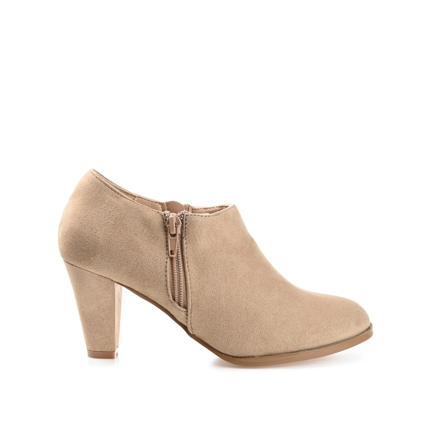 SANZI ZIP-UP BOOTIES IN FAUX SUEDE Biker Tough Mud Defense