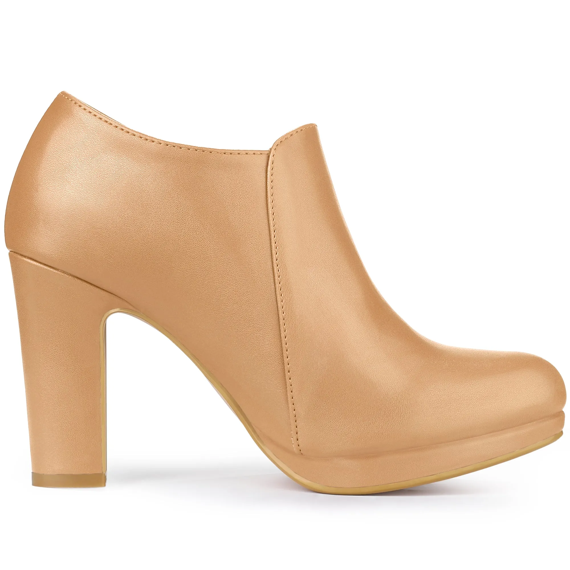 Platform Round Toe Chunky Heel Ankle Boot