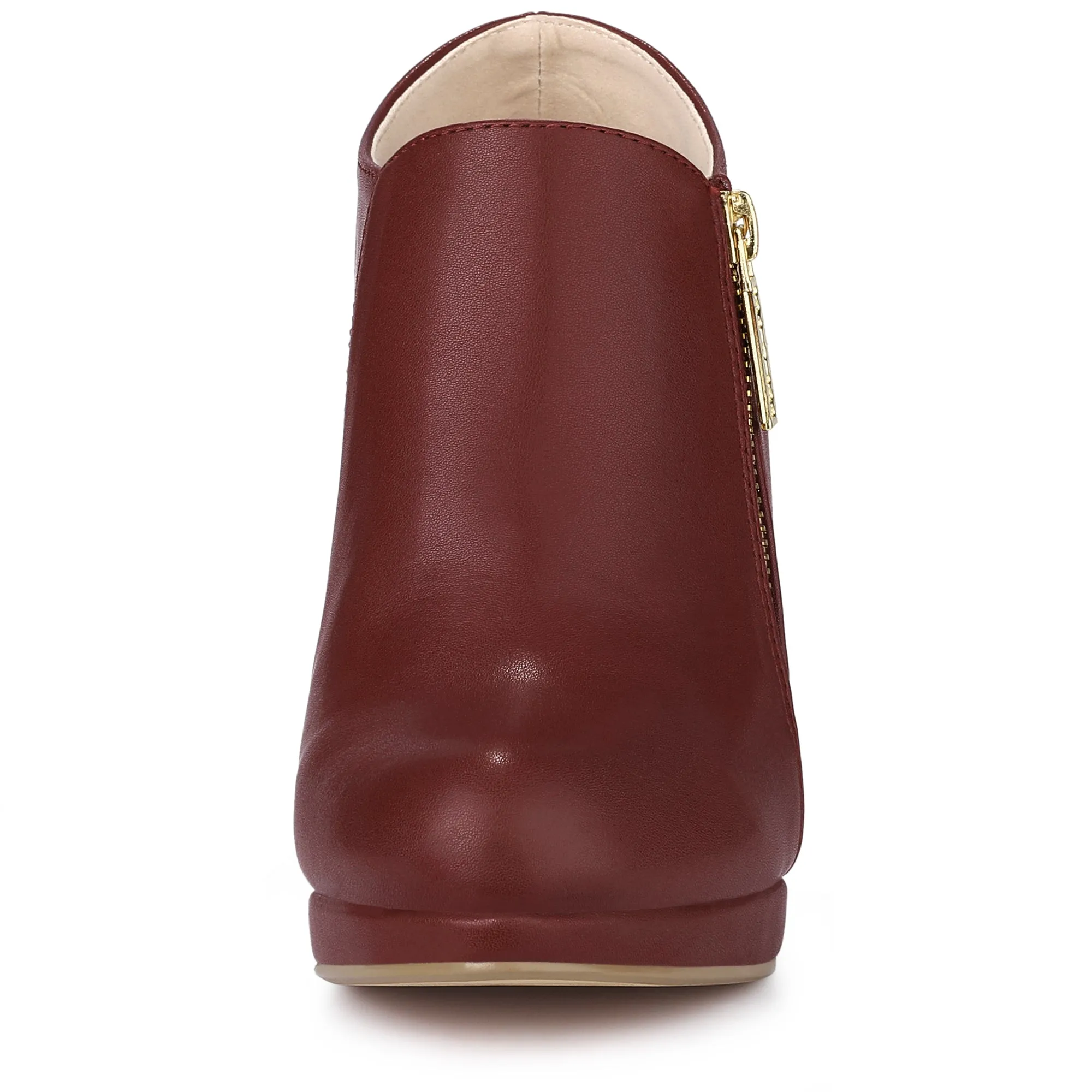 Platform Round Toe Chunky Heel Ankle Boot