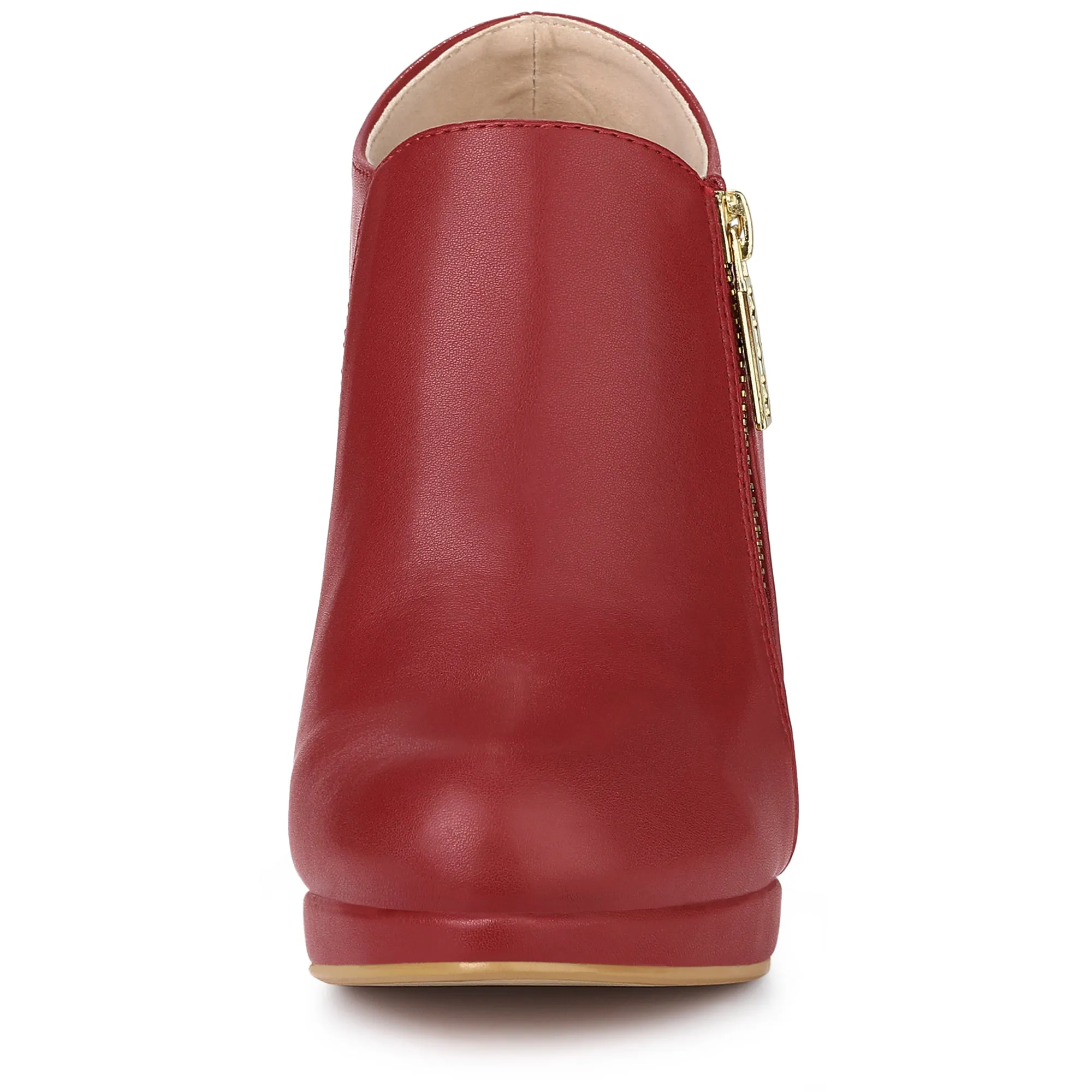 Platform Round Toe Chunky Heel Ankle Boot