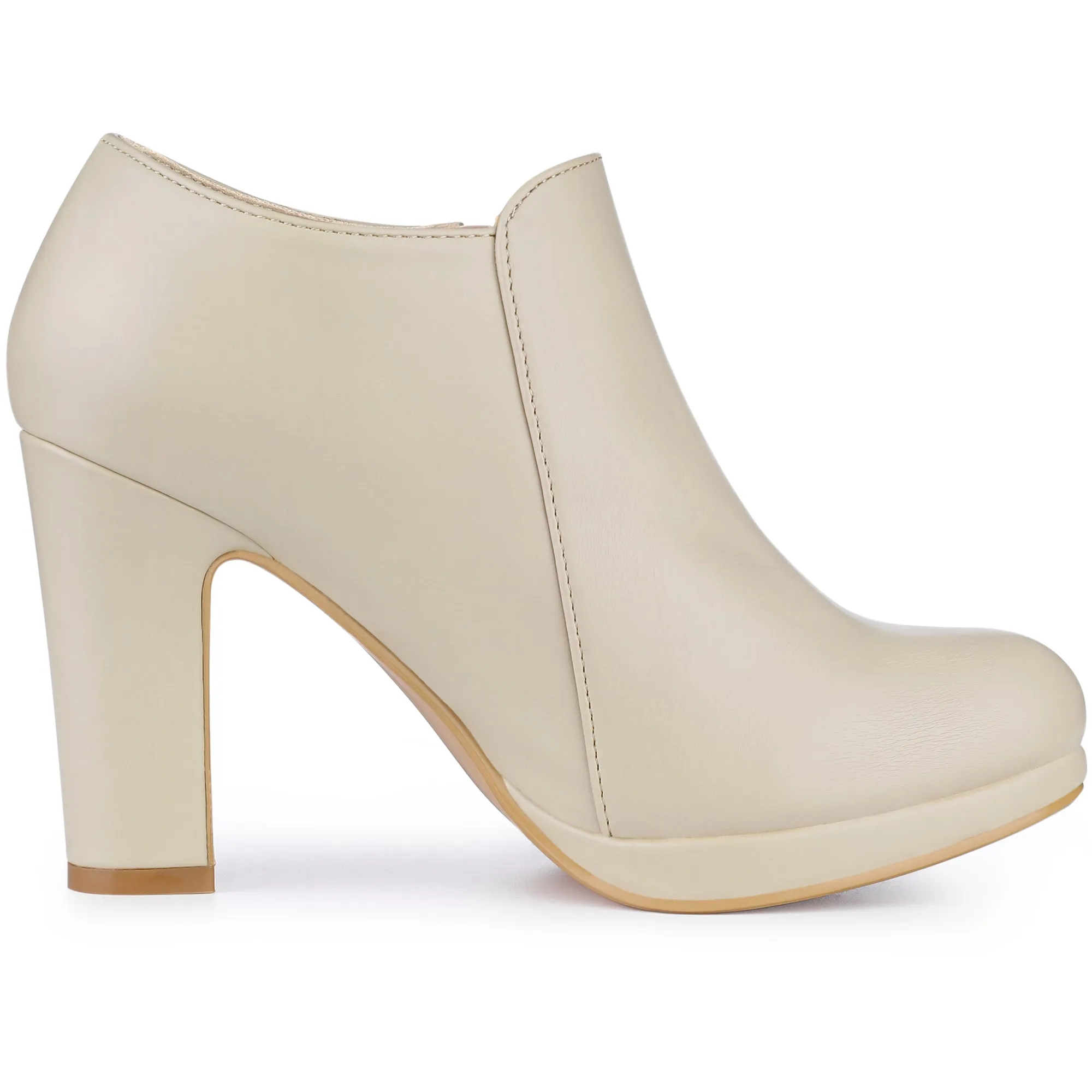 Platform Round Toe Chunky Heel Ankle Boot