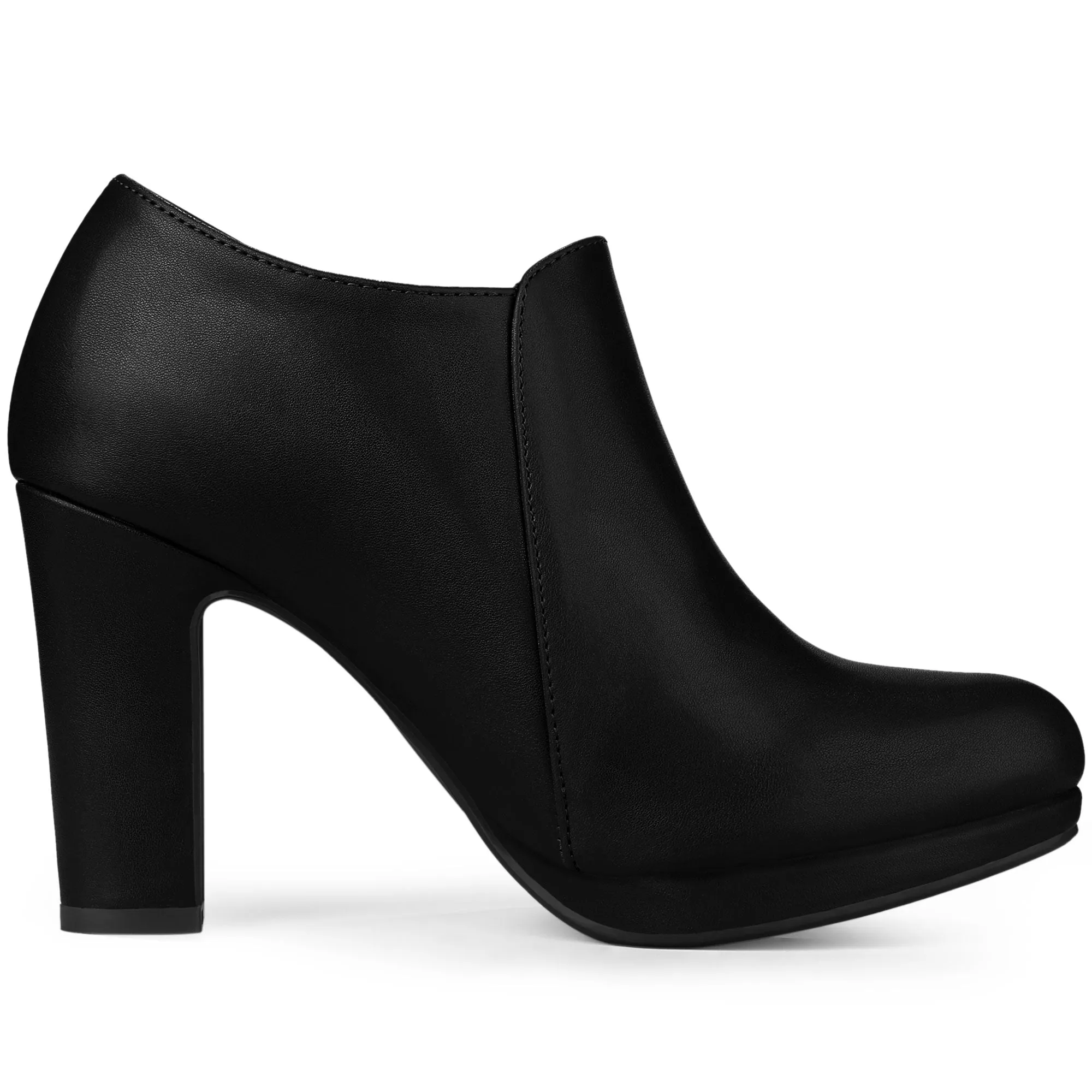 Platform Round Toe Chunky Heel Ankle Boot
