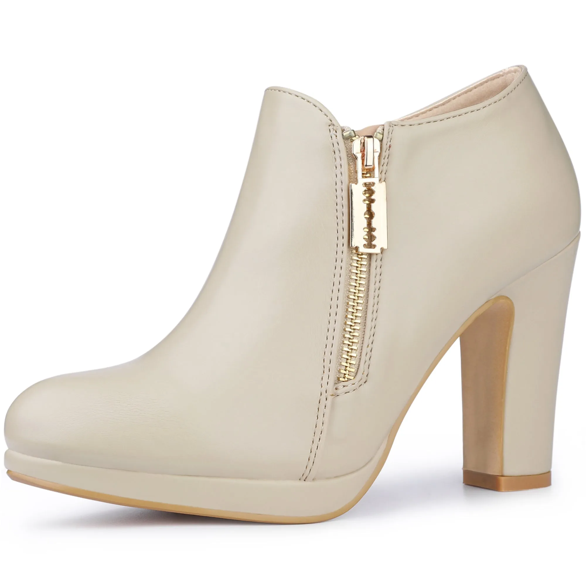Platform Round Toe Chunky Heel Ankle Boot