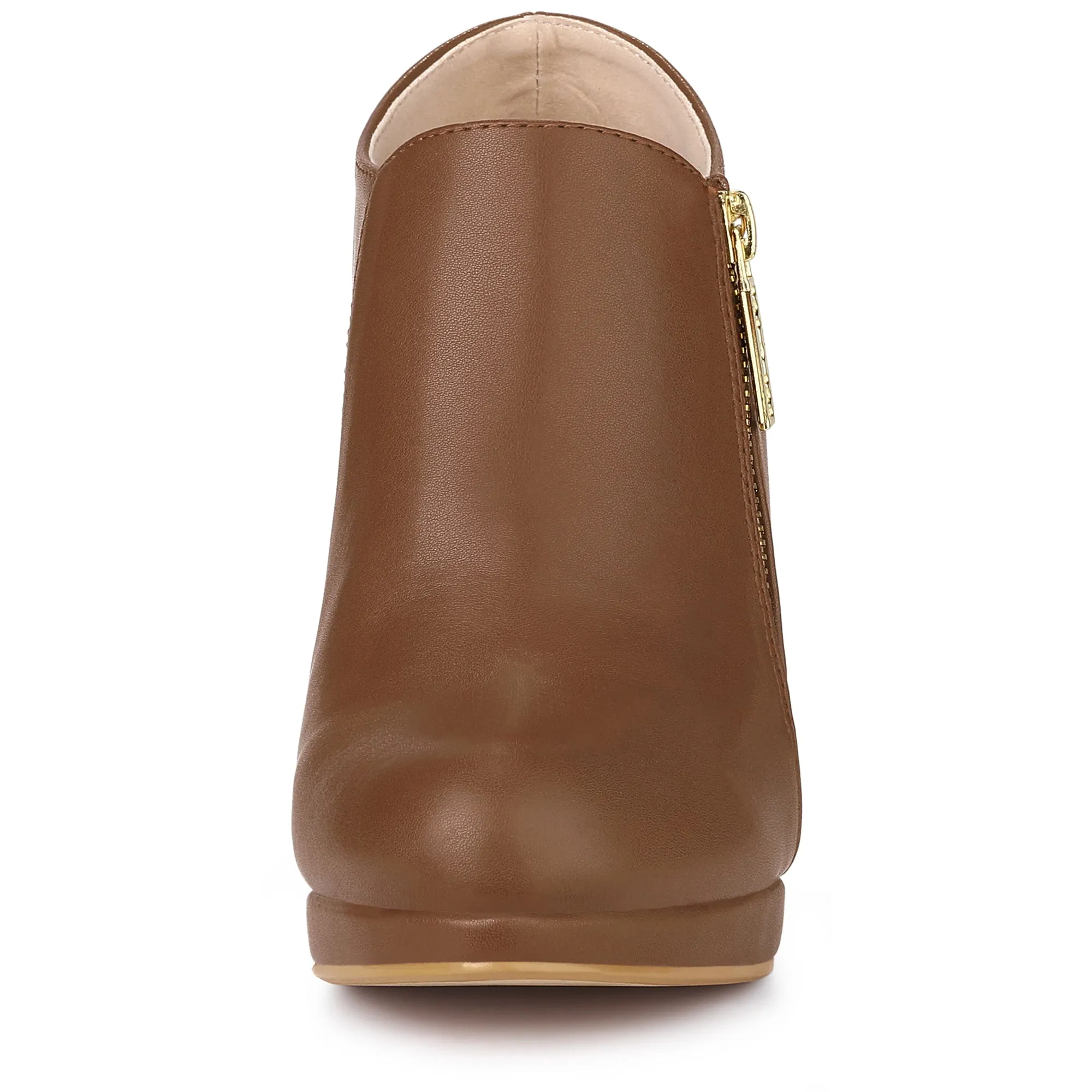 Platform Round Toe Chunky Heel Ankle Boot