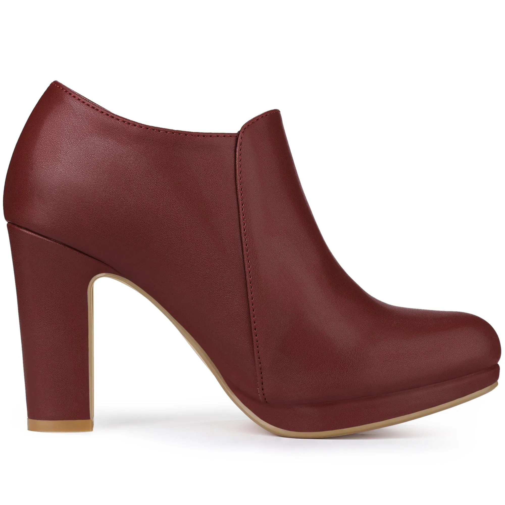Platform Round Toe Chunky Heel Ankle Boot